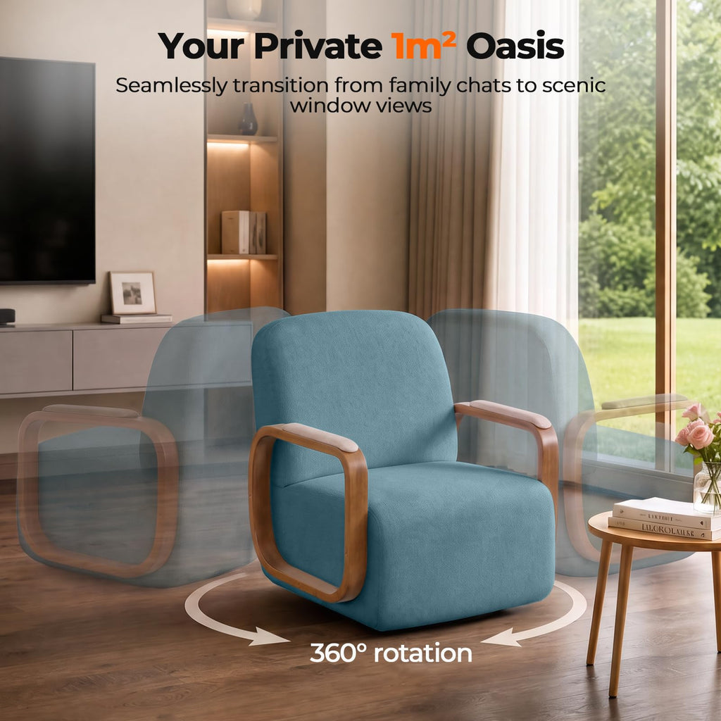 Couchus Swivel Accent Chair with Sturdy Base (Beige, Set of 2)