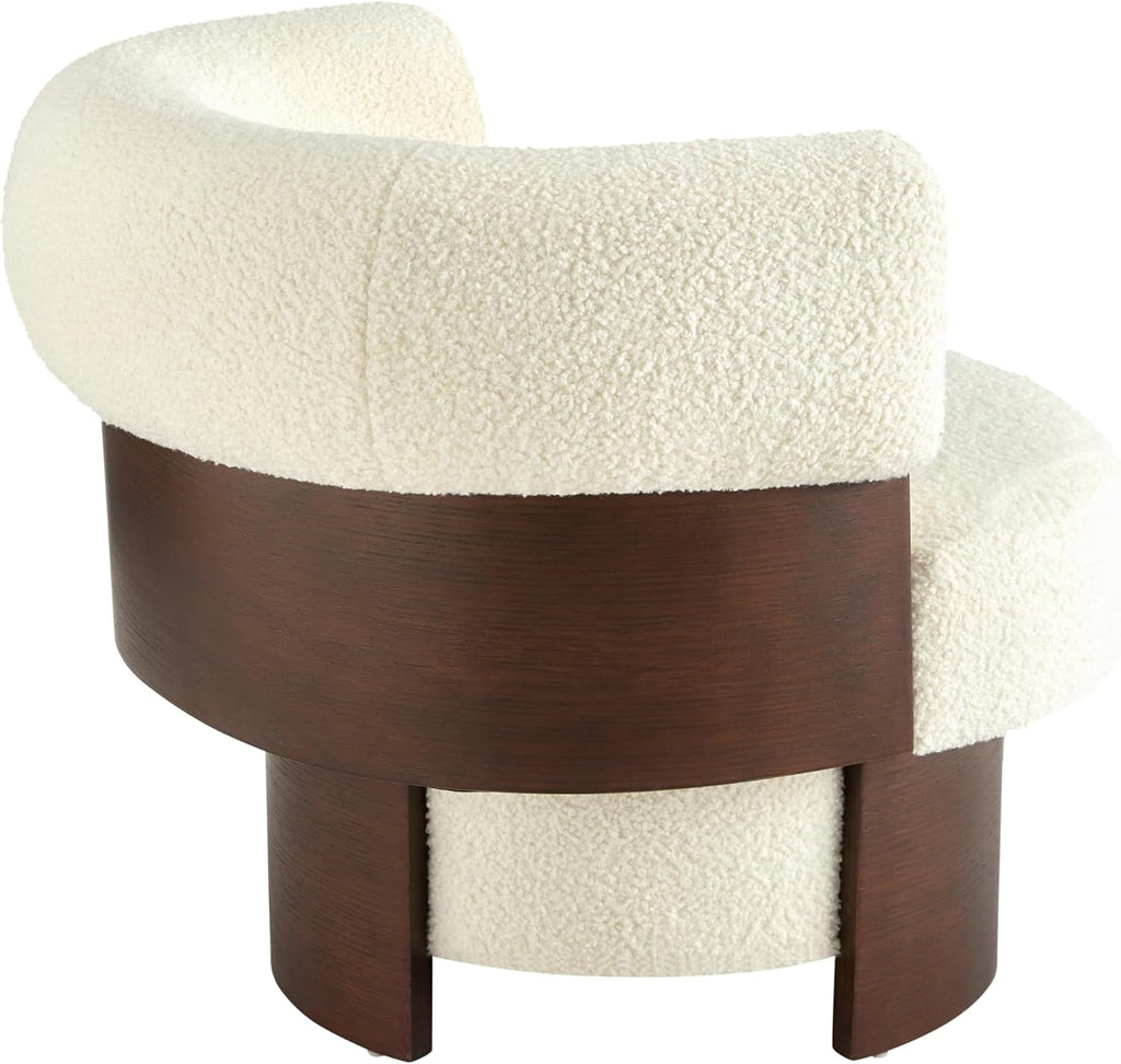 Bouclé Swivel Barrel Accent Chairs – Set of 2