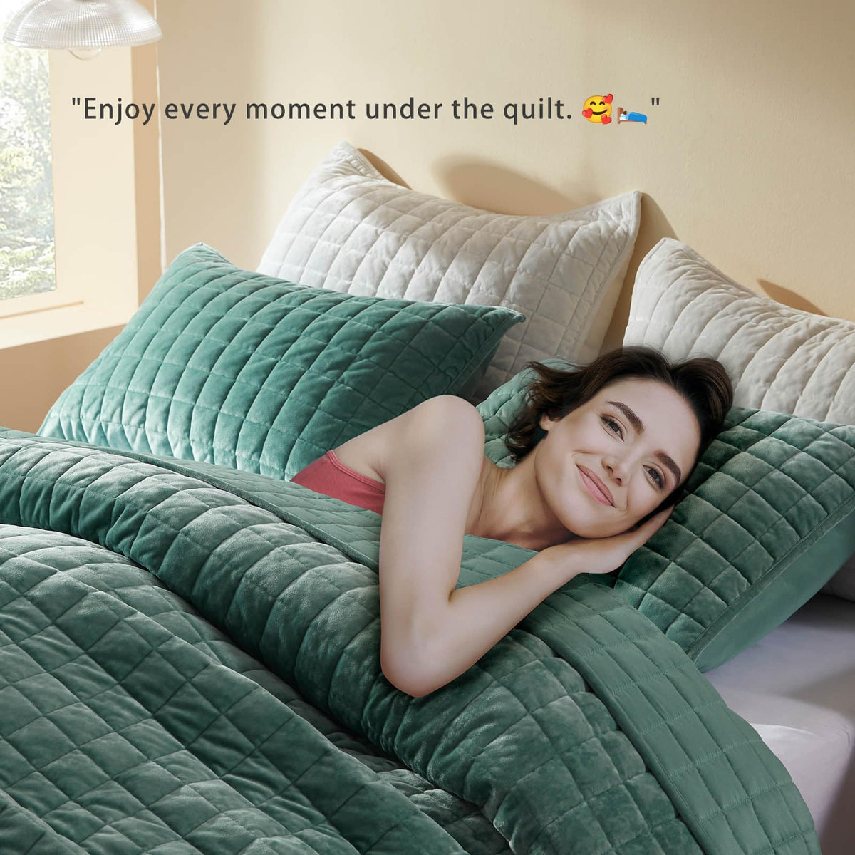 LEAONME Velvet Quilt King Size-98''x106''