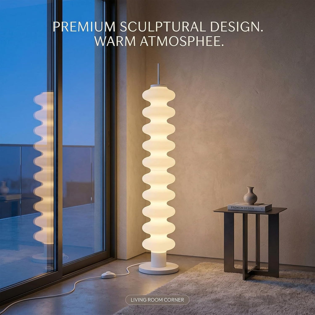 Modern Floor Lamp with White Acrylic Shade＆ 3 Color Temperatures