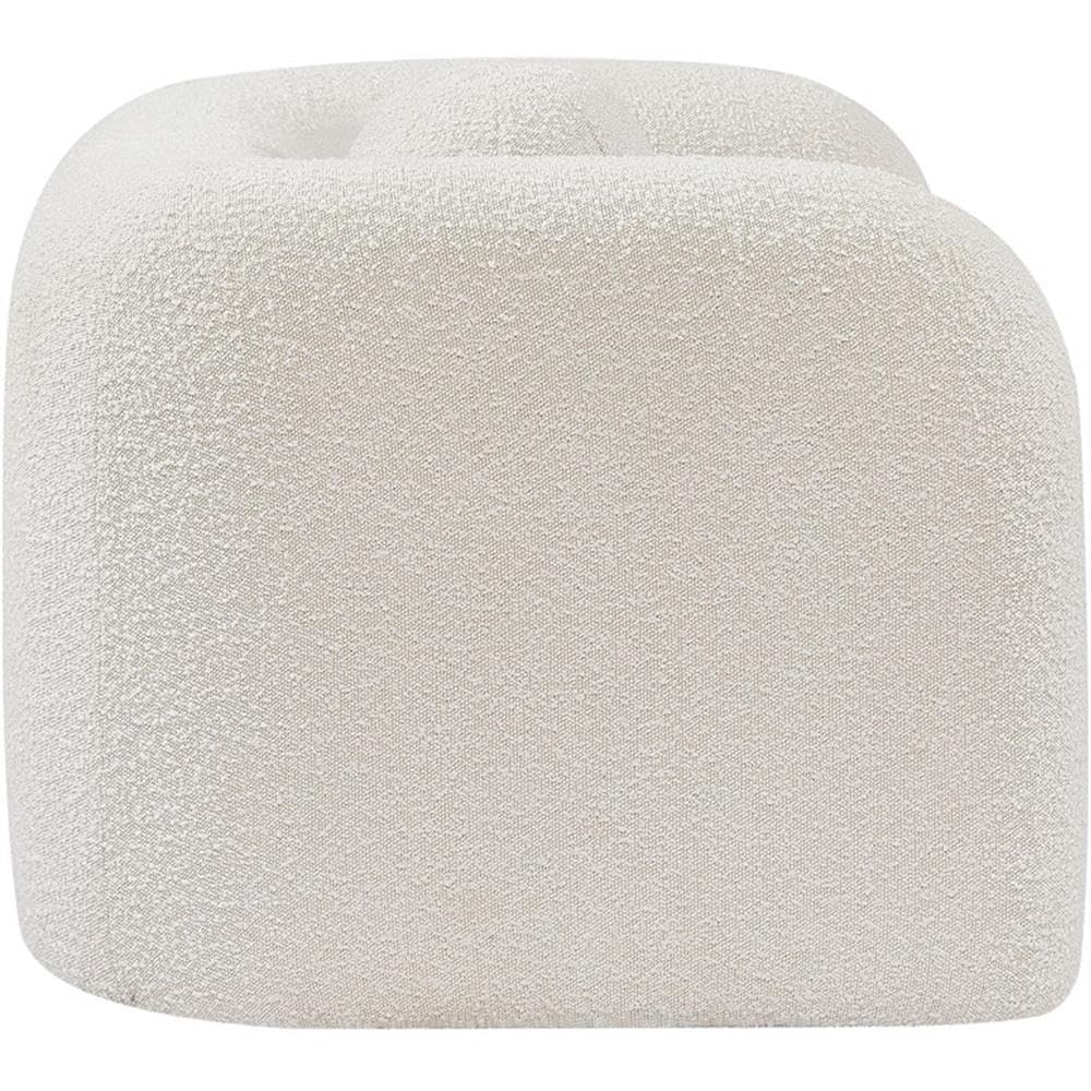 Art Deco Bouclé Accent Chair with Ball Pillow
