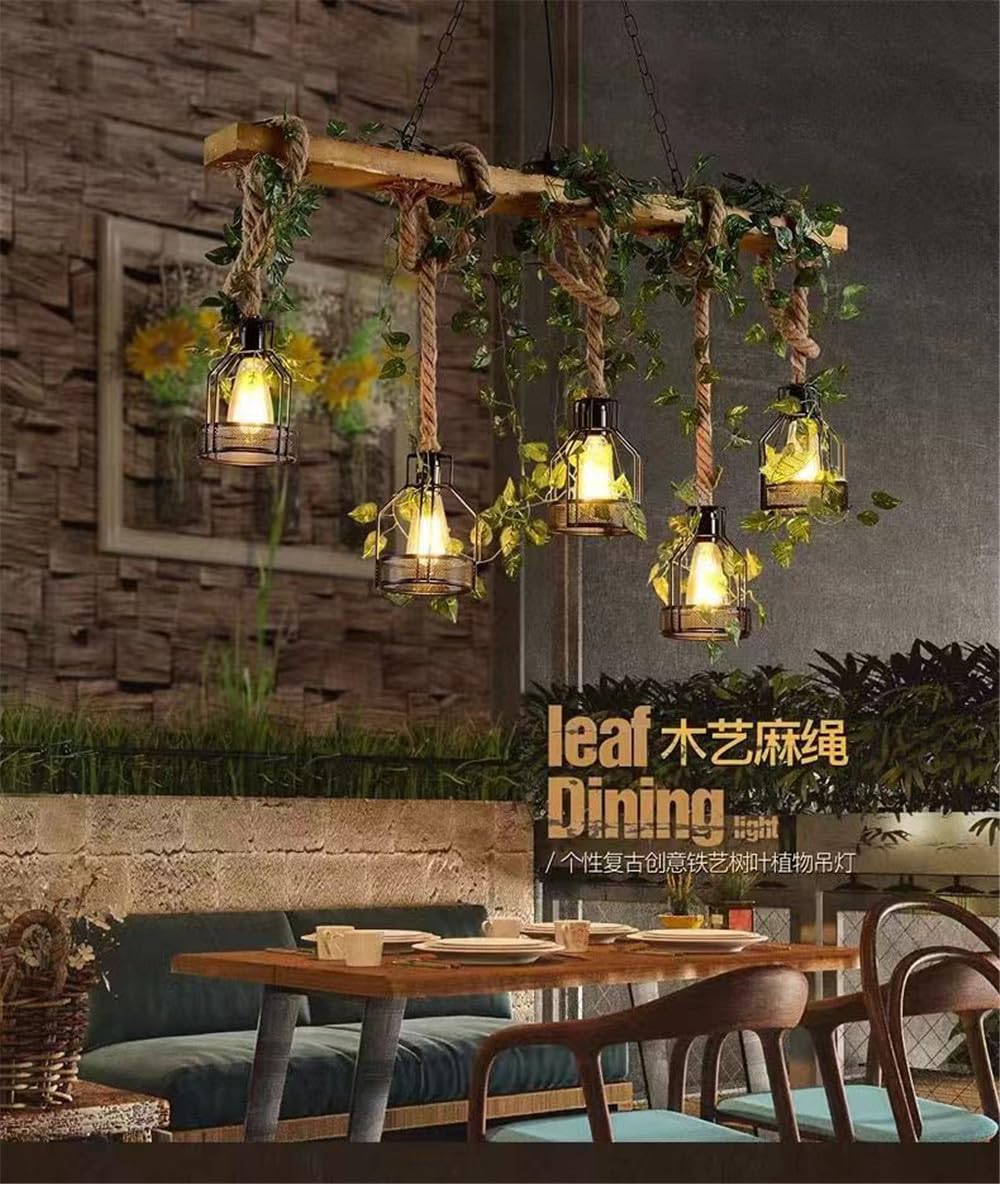 American Pastoral Restaurant Pendant Light LED Retro Creativity Hemp Rope Music