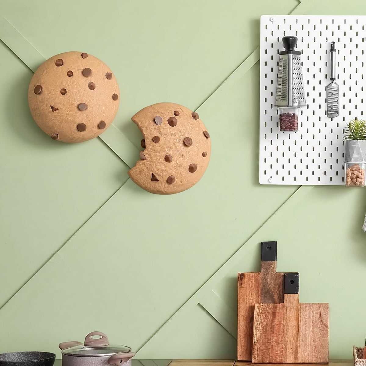Chocolate Chip Cookie 3D Wall Art, Set of Two