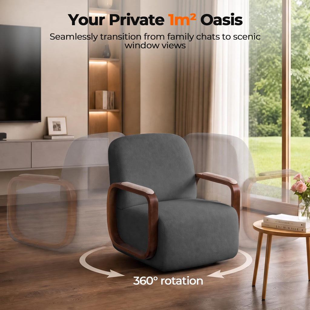 Couchus Swivel Accent Chair with Sturdy Base (Beige, Set of 2)