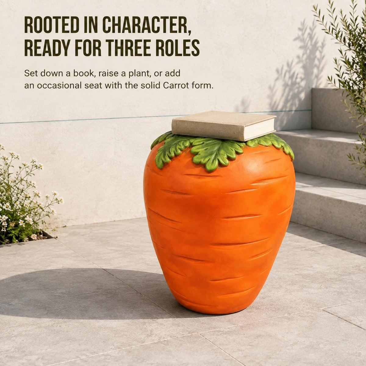 Corn Cob Plant Stand Indoor and Outdoor Resin Garden Stool Drum Seat Accent