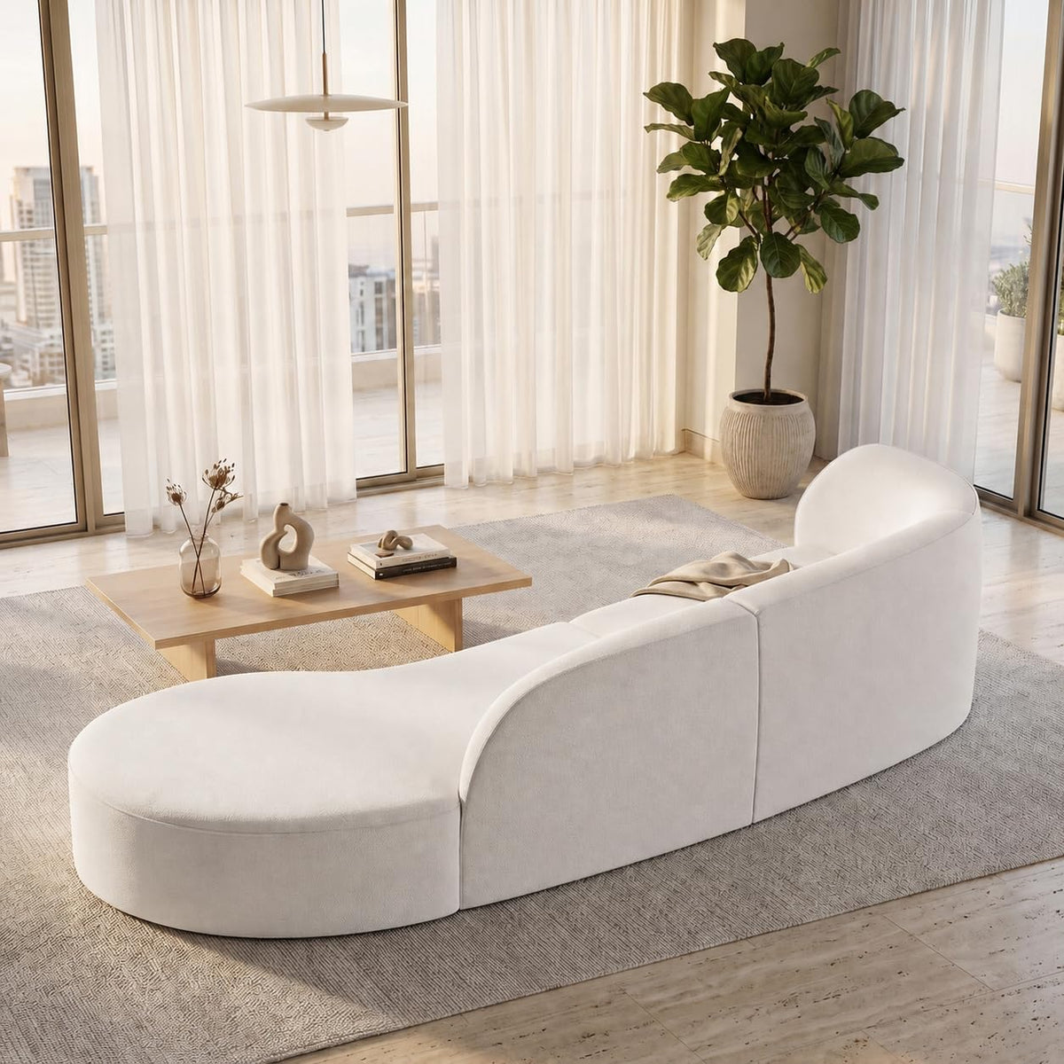 110 Inch Sectional Sofa with Deep Seat Right
