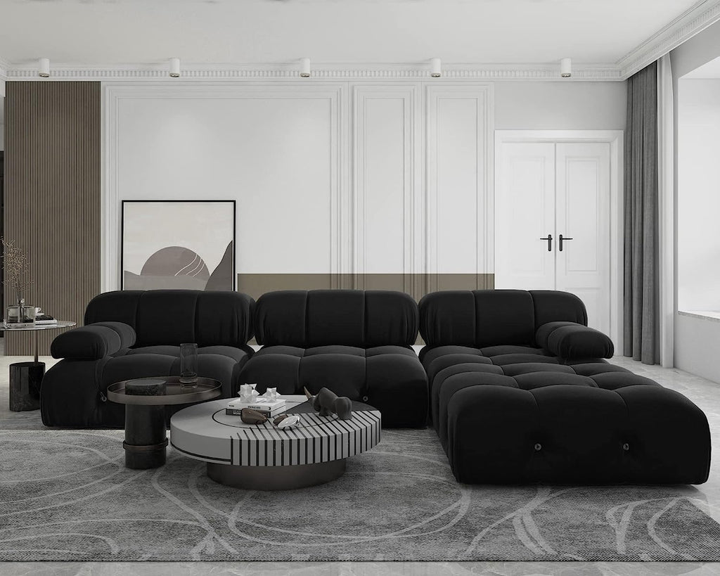 JACH Black Modular Sectional Sofa