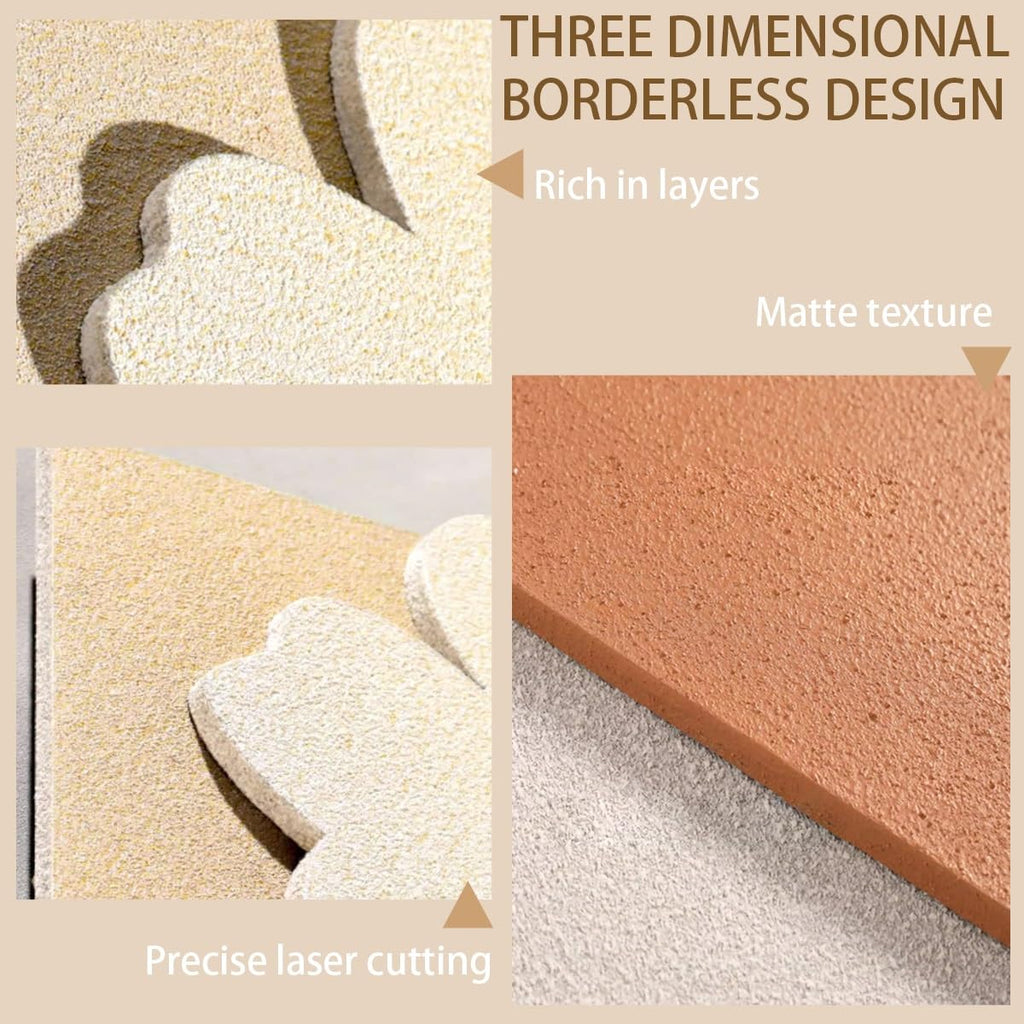 3D LED Sandstone Wall Art with Orchid Vase Detail