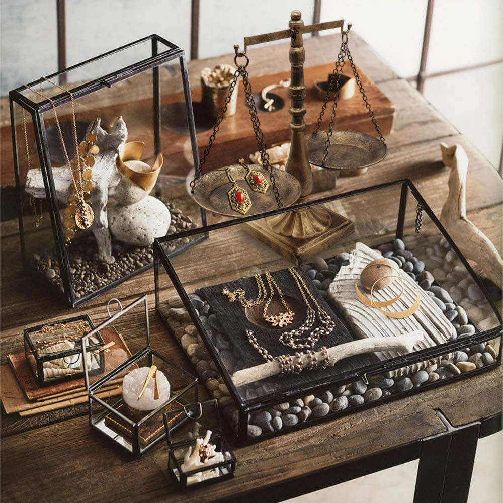 Vintage Style Metal Libra Jewelry Display Tray Cosmetic Organizer Storage, Bronze