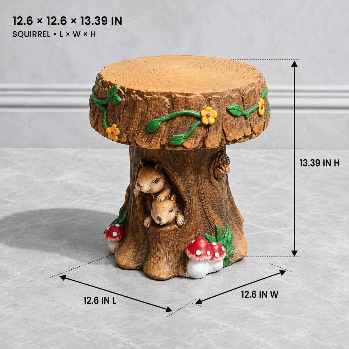 Corn Cob Plant Stand Indoor and Outdoor Resin Garden Stool Drum Seat Accent