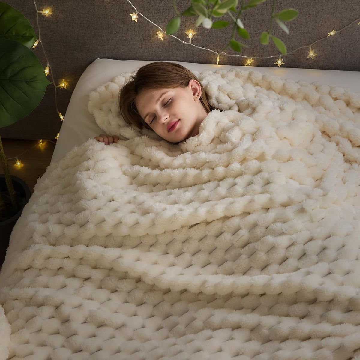 Ribbed Fleece Throw Blanket