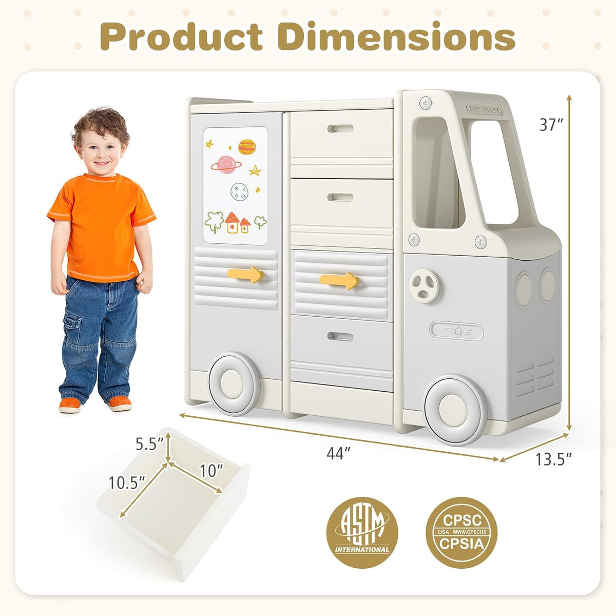 Bus-Shaped Children's Toy Storage Cabinet