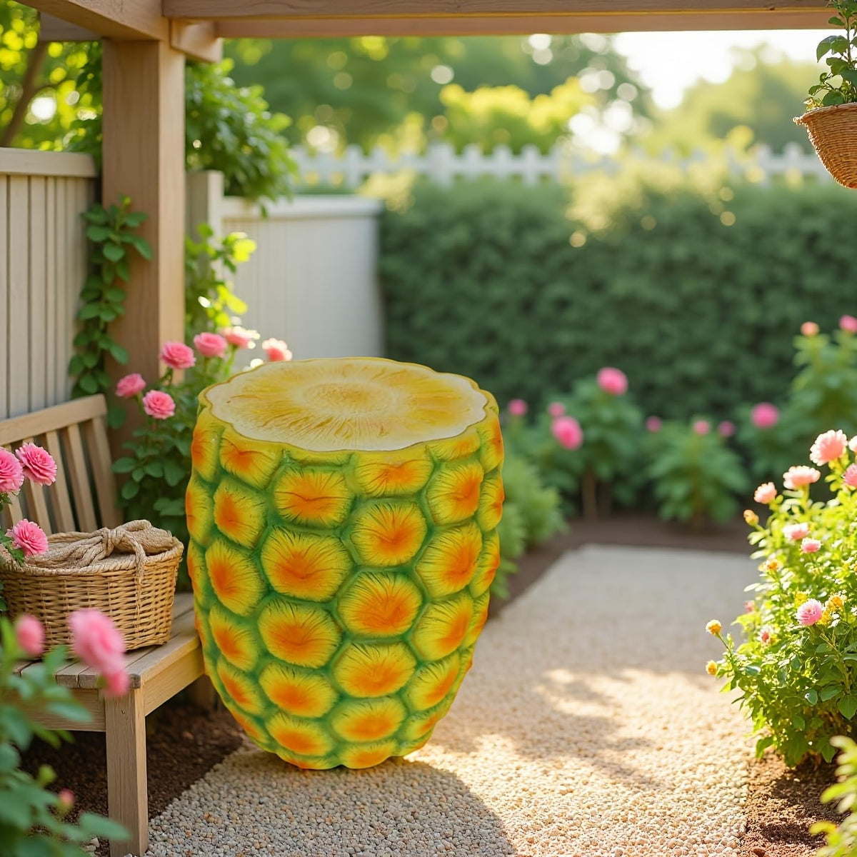 Fruit-Inspired Stool,End Table:Multi-Functional Furniture–as Seating,Stylish Side Table,Home Decor Plant Stand (Yellow Lemon, Inches, 14.17, Inches, 12.60, Inches, 12.60)