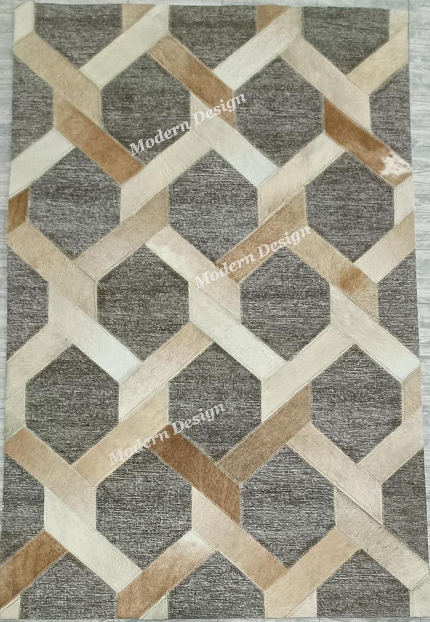 Modern Design Patchwork Cowhide Area Rug