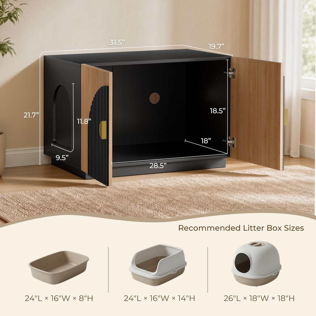 Double Cat Litter Enclosure with Optional Divider
