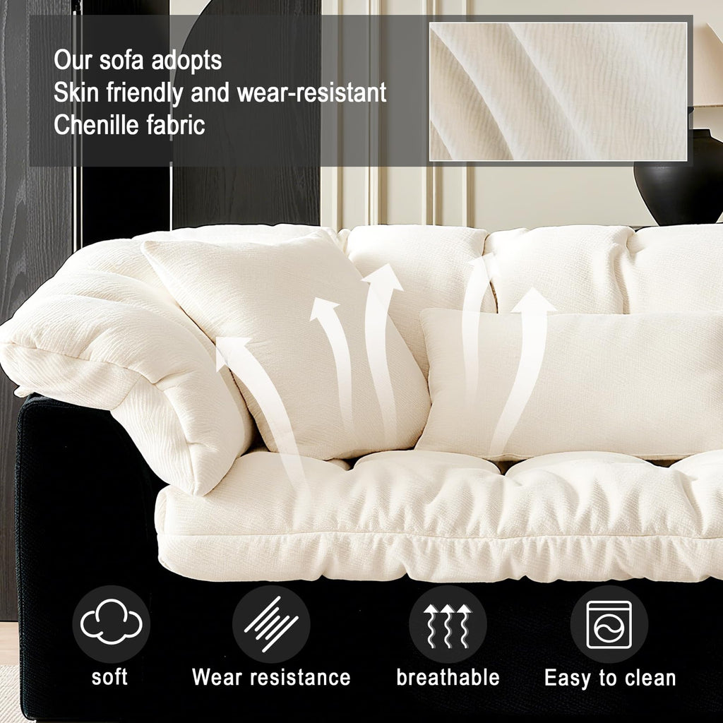 Cat Scratch Fabric Sofa Living Room 2026 new Straight Row Black and White Color