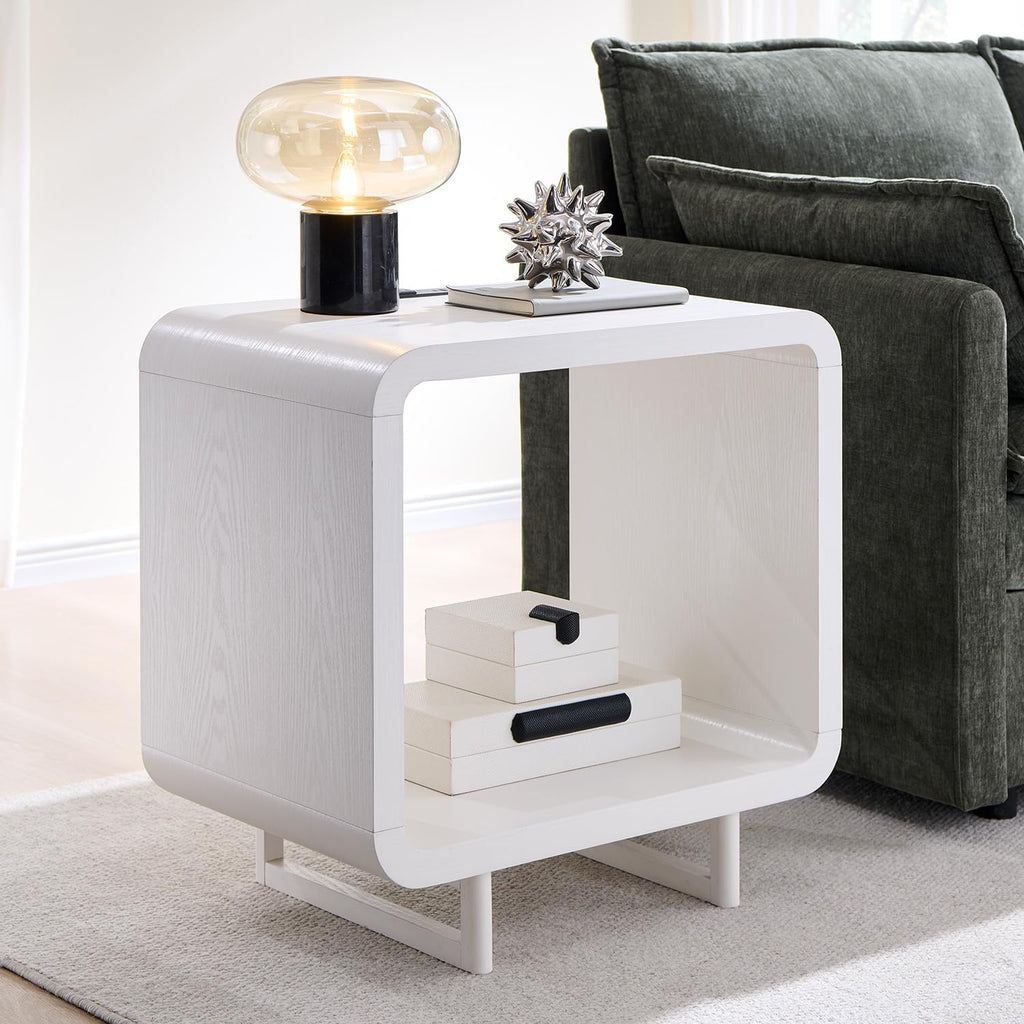 Curved Two-Tier End Table