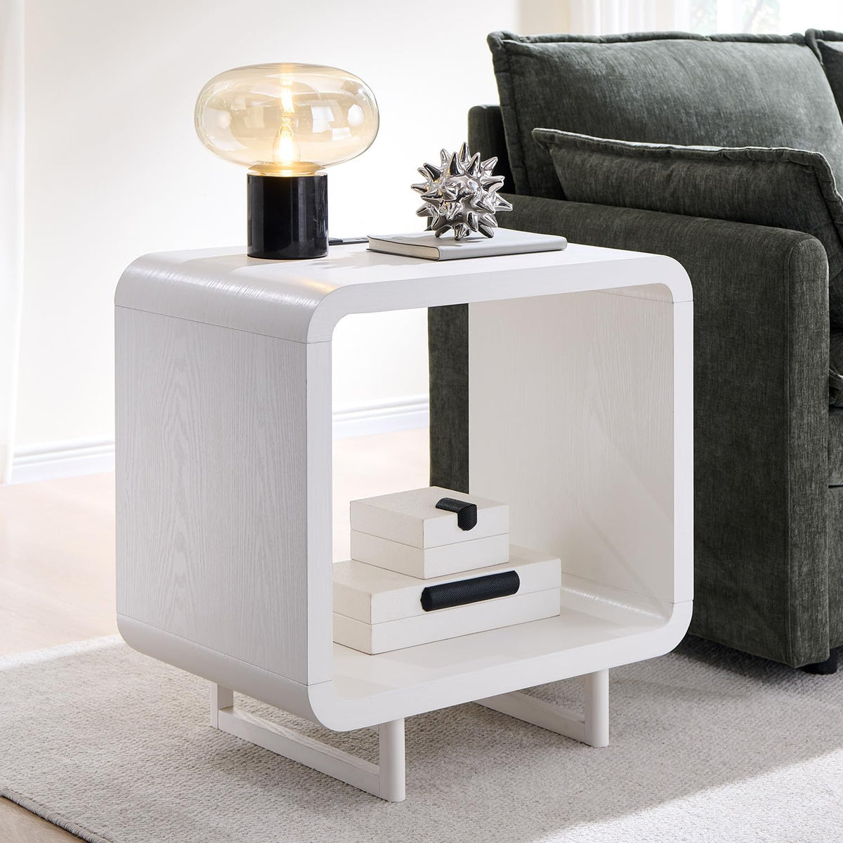 Curved Two-Tier End Table