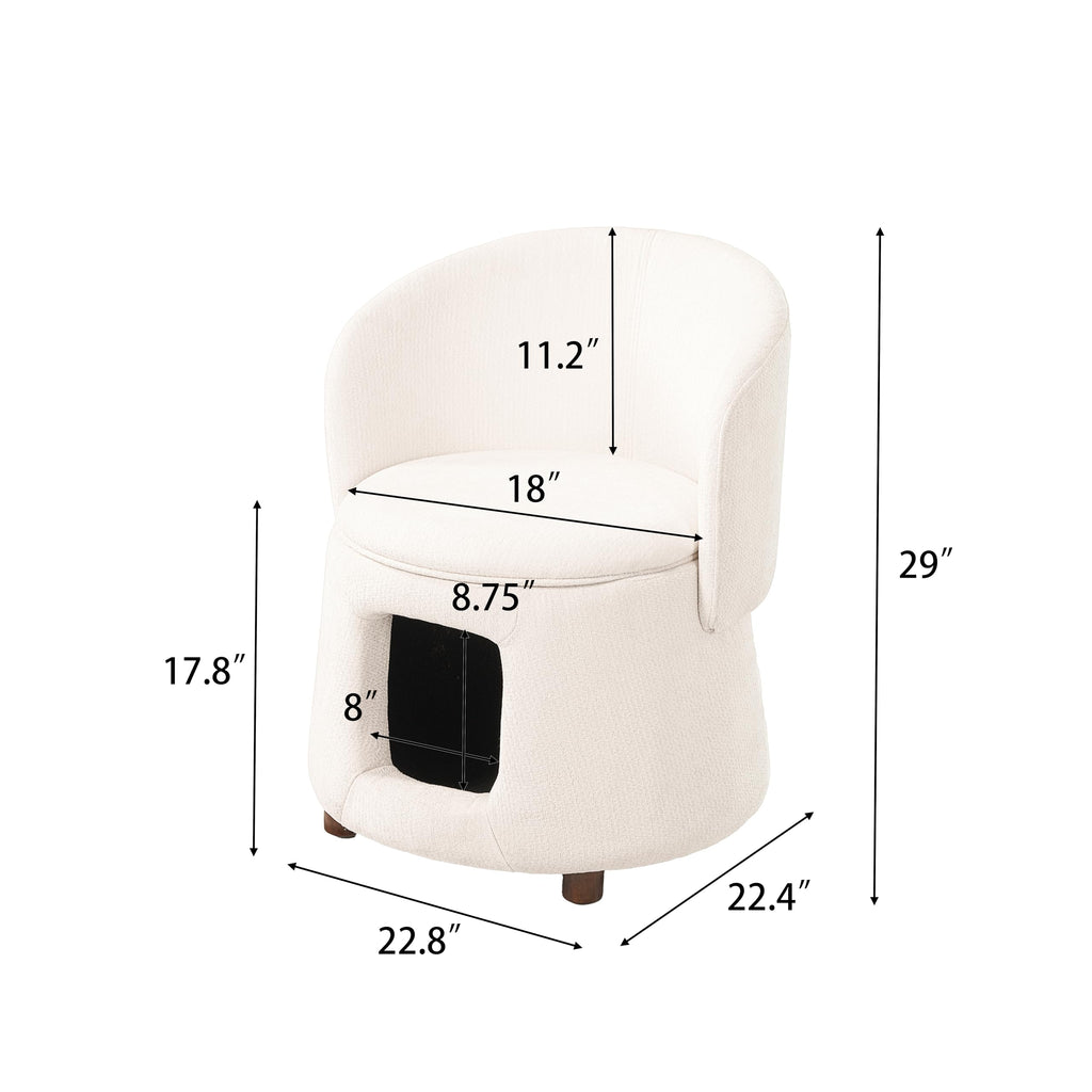 Merax Modern Accent Chair with Pet Cave & Storage
