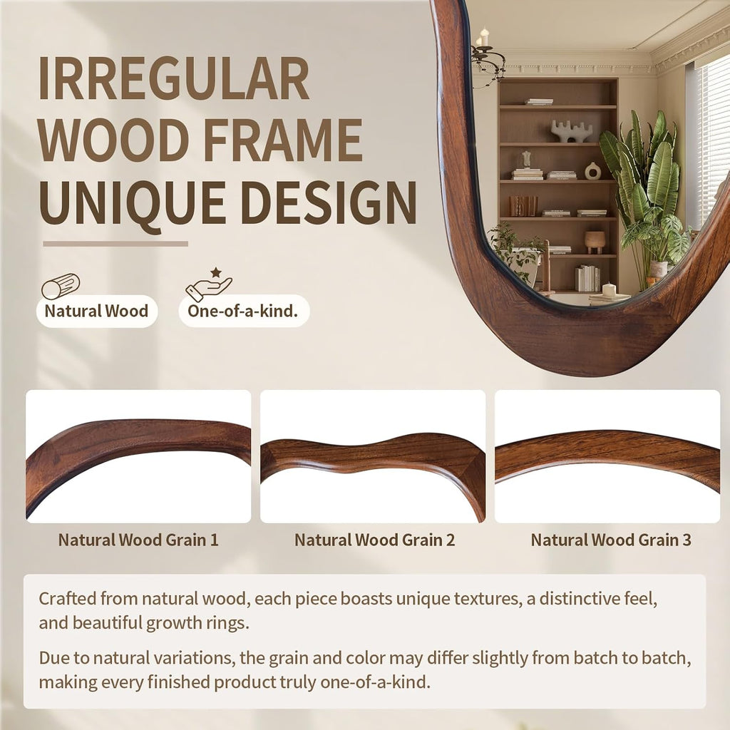 Irregular Wood-Framed Wall Mirror Collection