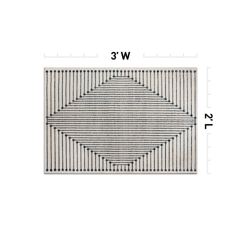 Rugshop Contemporary Bohemian Stripe Area Rug 7'10" x 10' Black