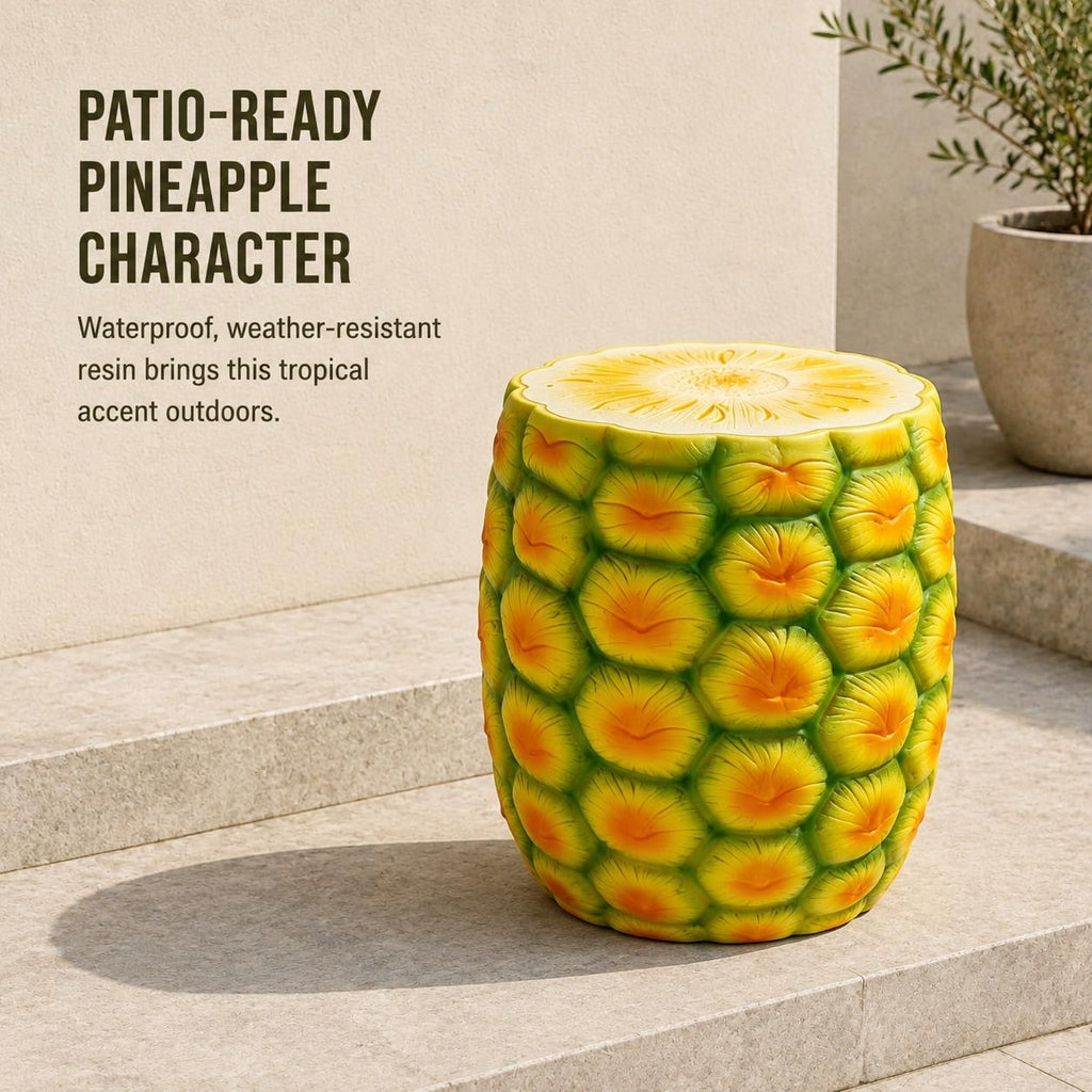 Corn Cob Plant Stand Indoor and Outdoor Resin Garden Stool Drum Seat Accent