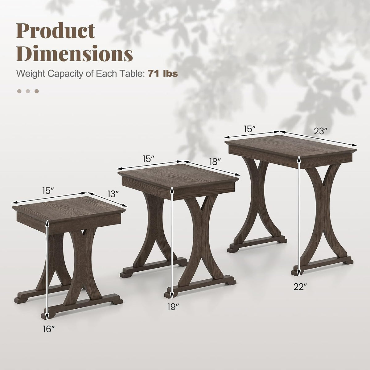 Rectangular Nesting Table Set