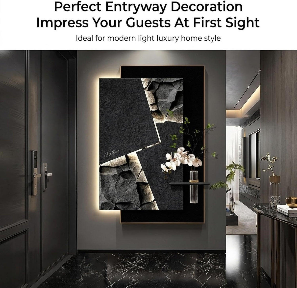 3D Sandstone Wall Art with LED Lighting