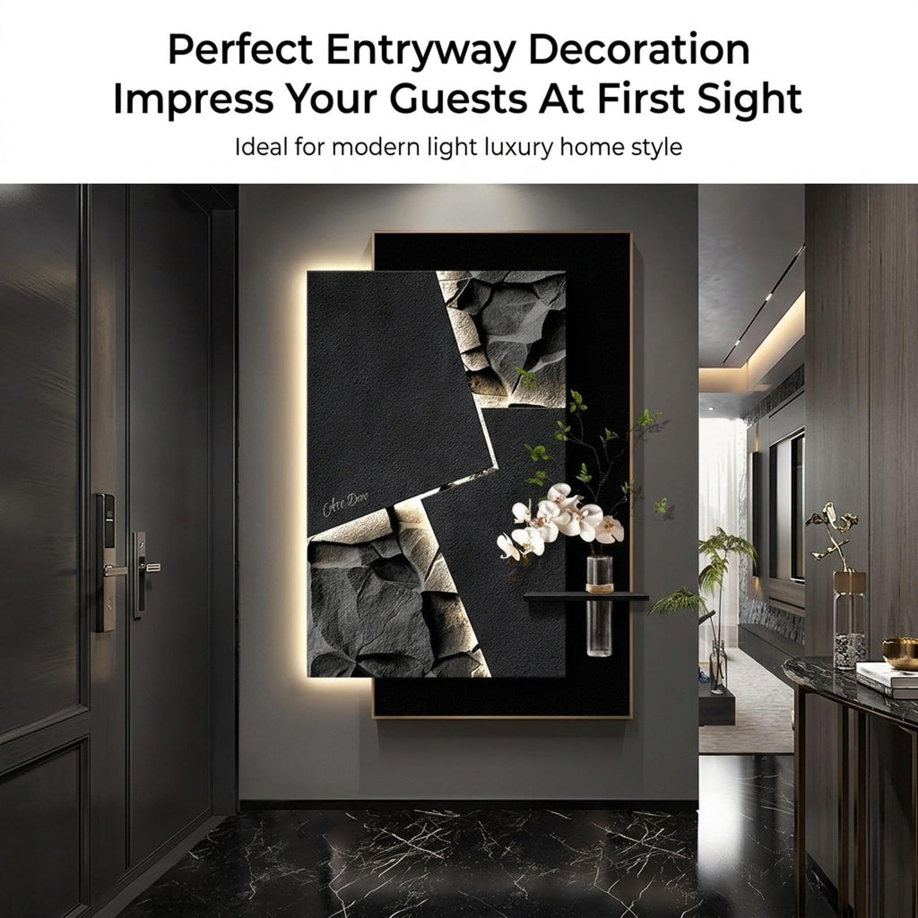 3D Sandstone Wall Art with LED Lighting
