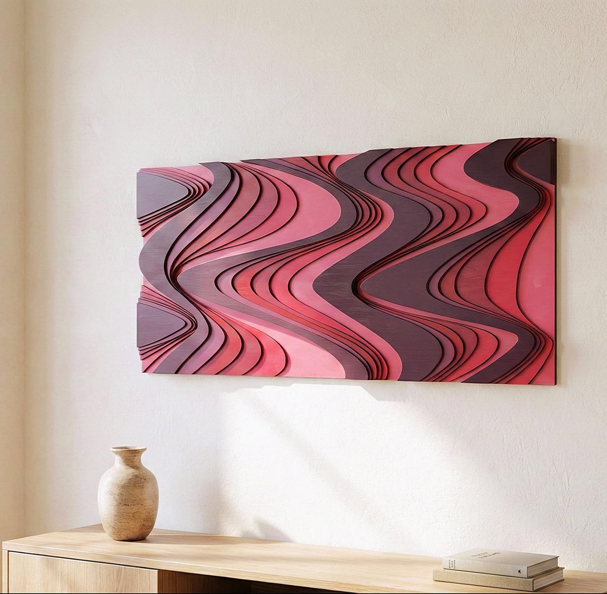 NEODECO Flow Layered Wooden Wall Art