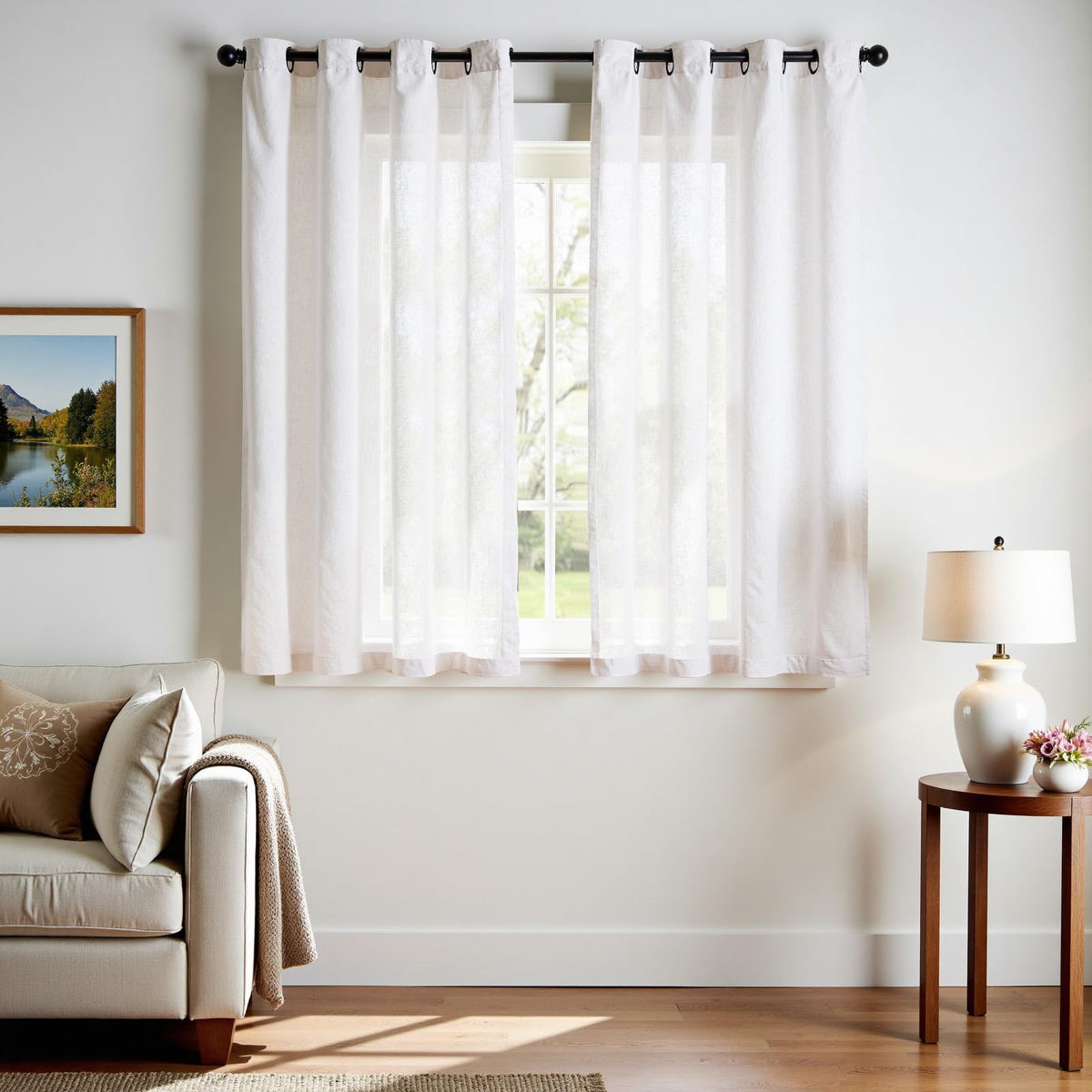 Linen Grommet Curtains, Set of Two