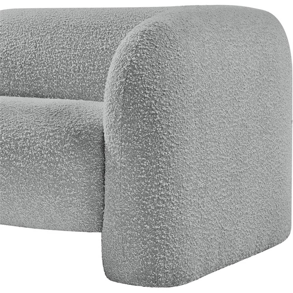 Art Deco Bouclé Accent Chair with Ball Pillow