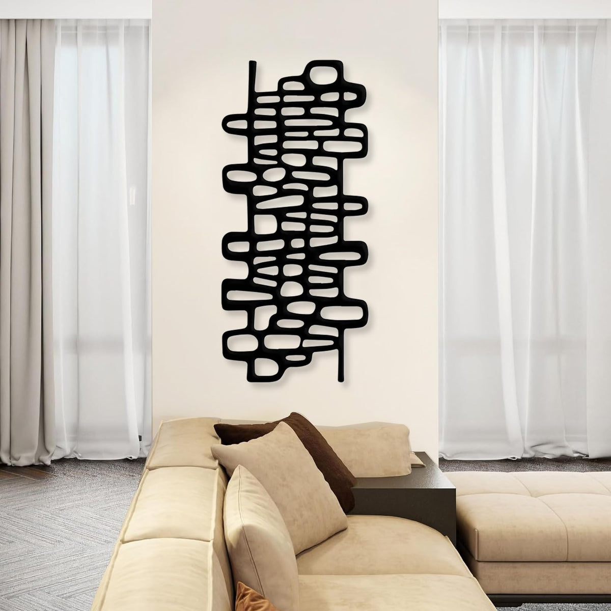 Abstract Circle and Line Metal Wall Art