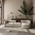 Acanva Mellow Modern Tight Curved Back Velvet Sofa, 4 Seater Modular