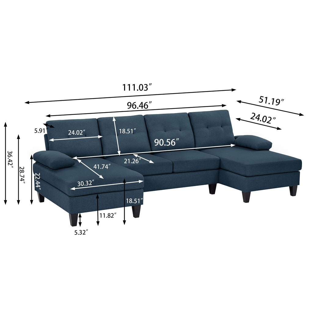 105" Sectional Sofa Couch