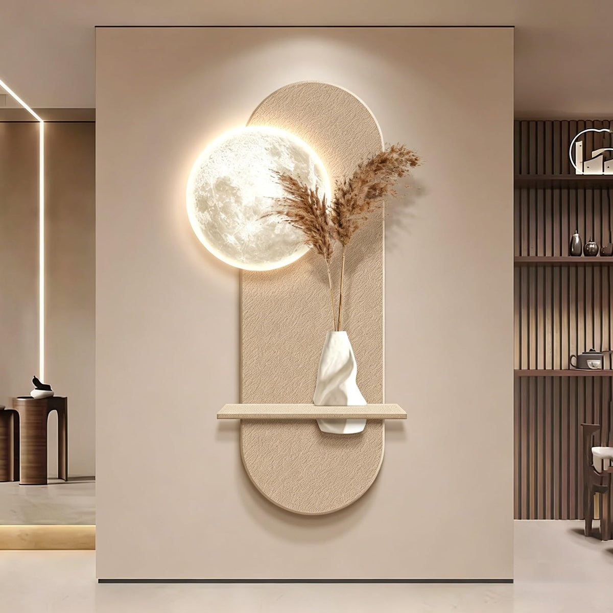 Illuminated Moon Wall Sculpture