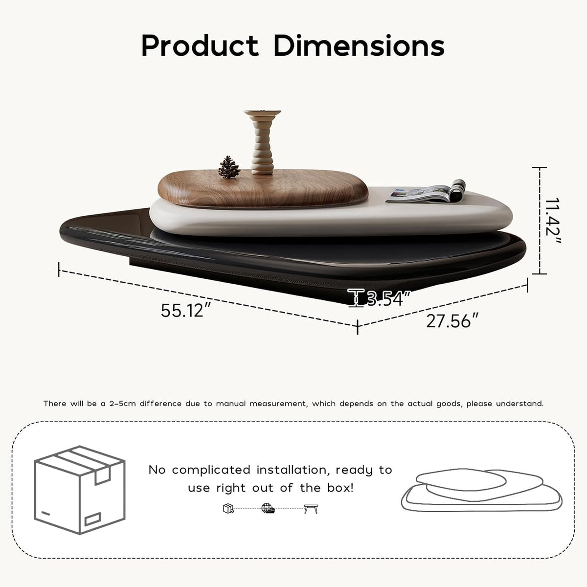 Three-Color Rotating Coffee Table