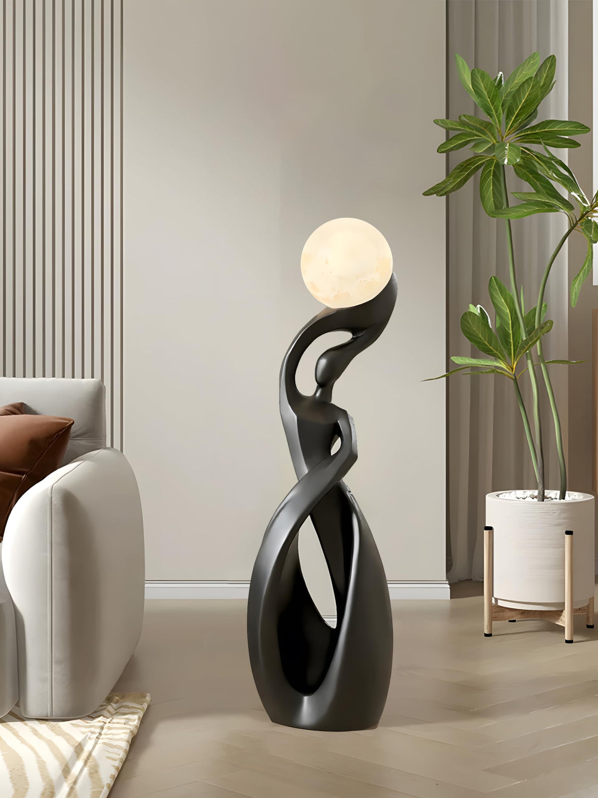 Art Deco Moon Globe Floor Lamp