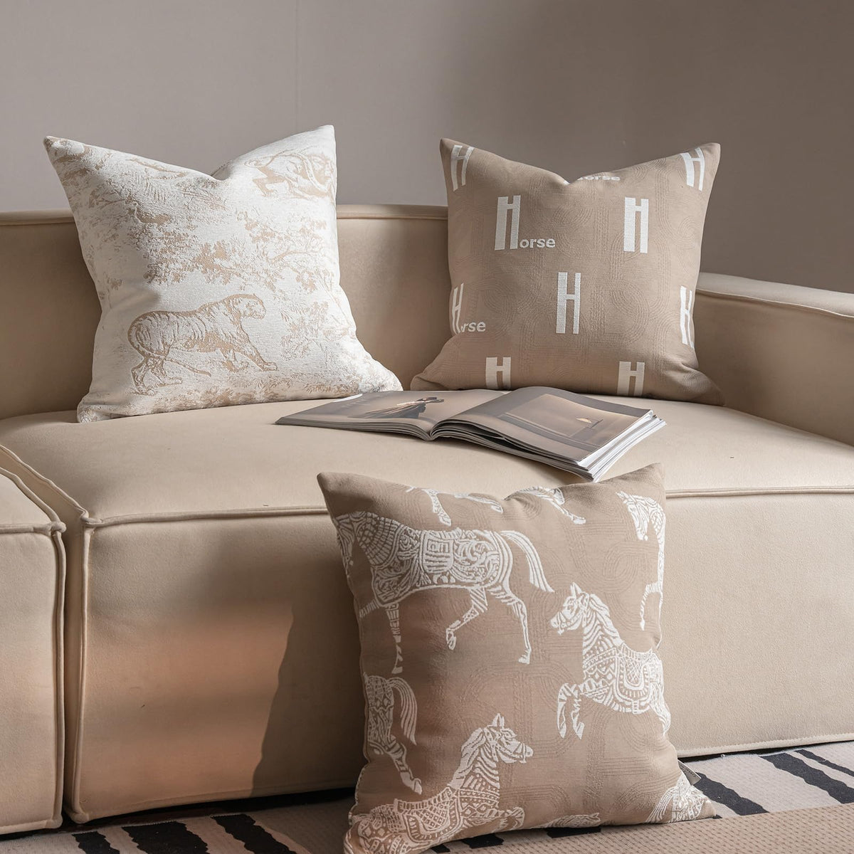Croker Horse New 20x20'' inches Throw Pillow Cushion Covers - Paradise Orange Color