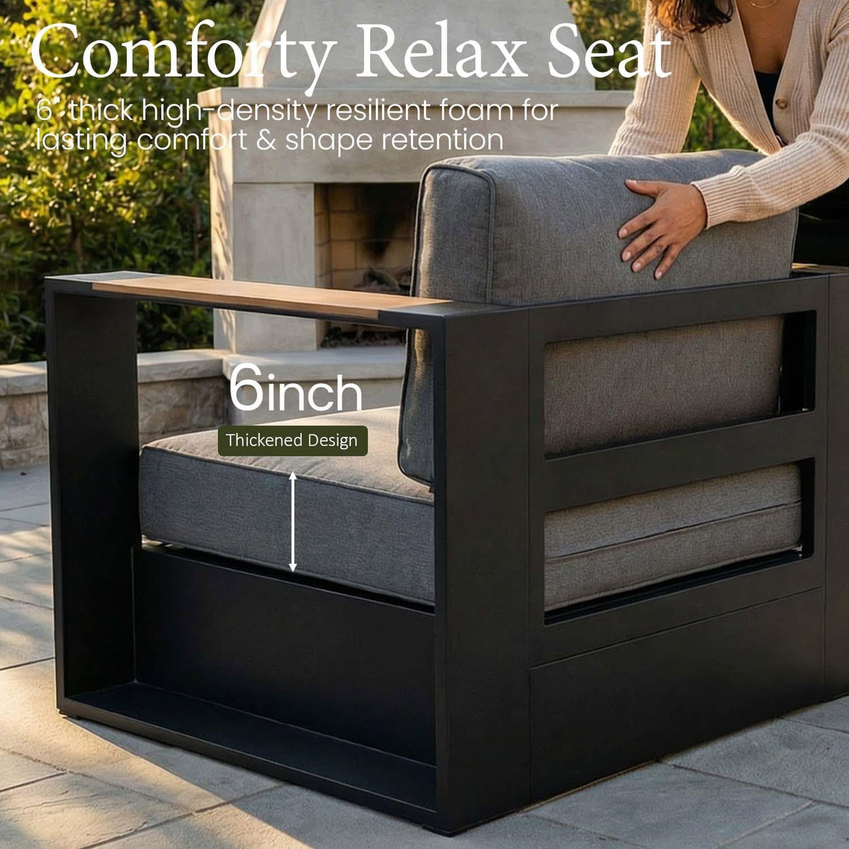 Aluminum Patio Set with Fire Pit Table
