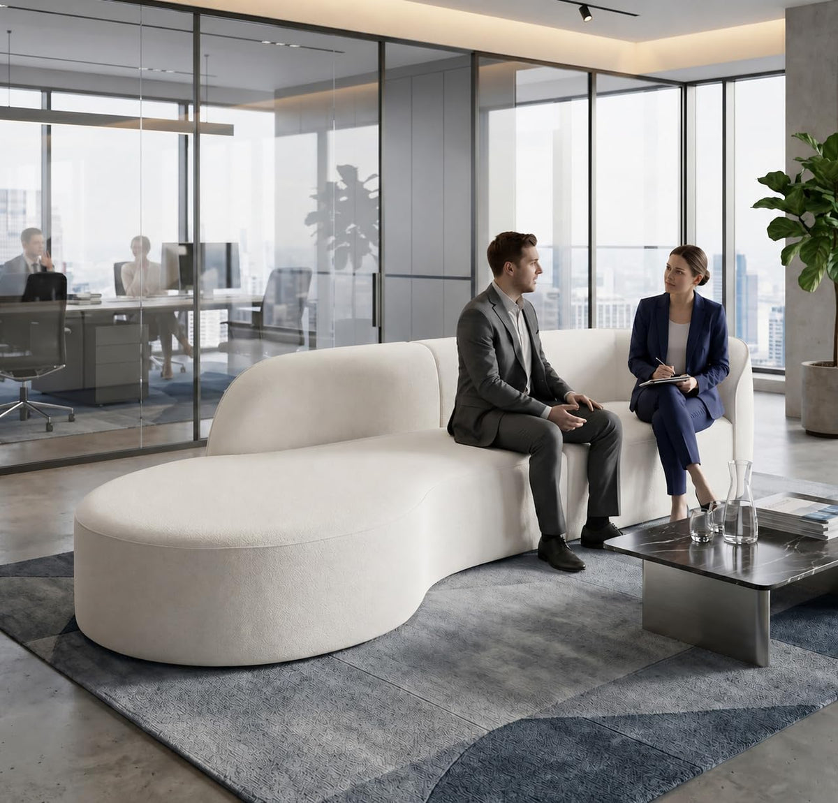 110 Inch Sectional Sofa with Deep Seat Right