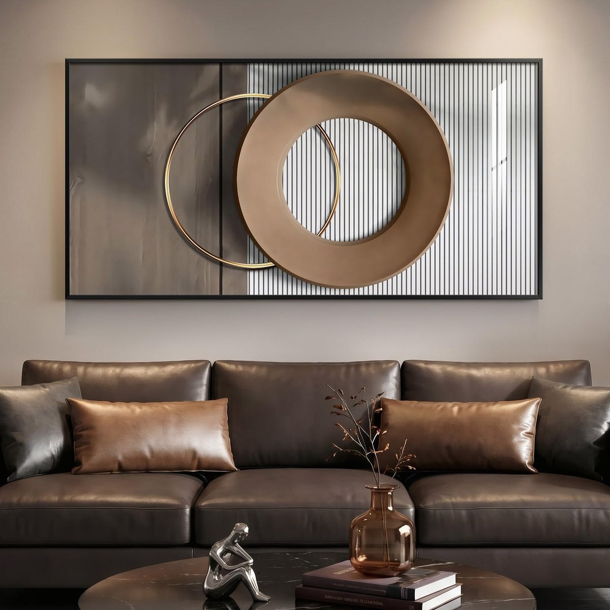 Framed Gold Abstract Wall Art