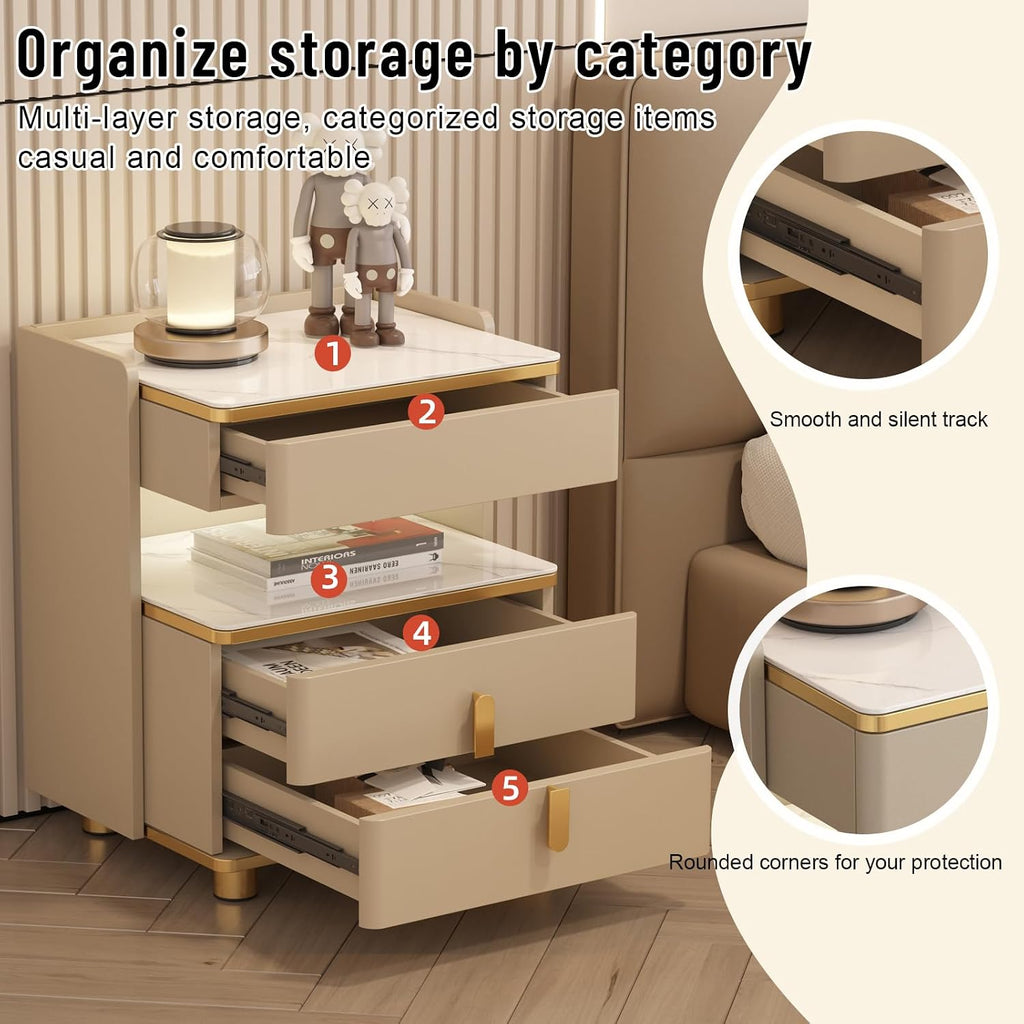 Nightstand Storage Cabinet Set