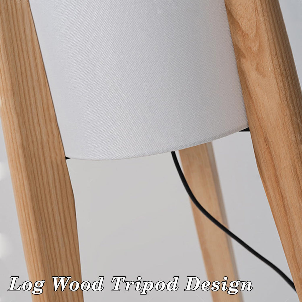 Boho Style Bamboo Woven Floor Lamp for Living Room, 36 in, Cozy Decor