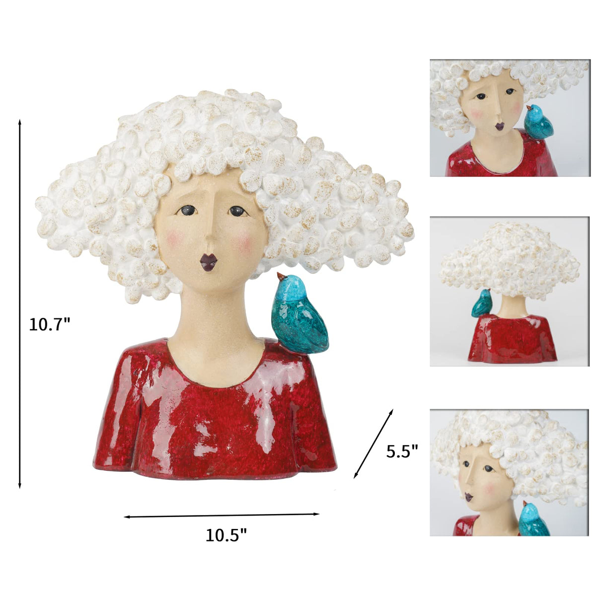 Artistic Frida Kahlo-Inspired Resin Bust Sculpture