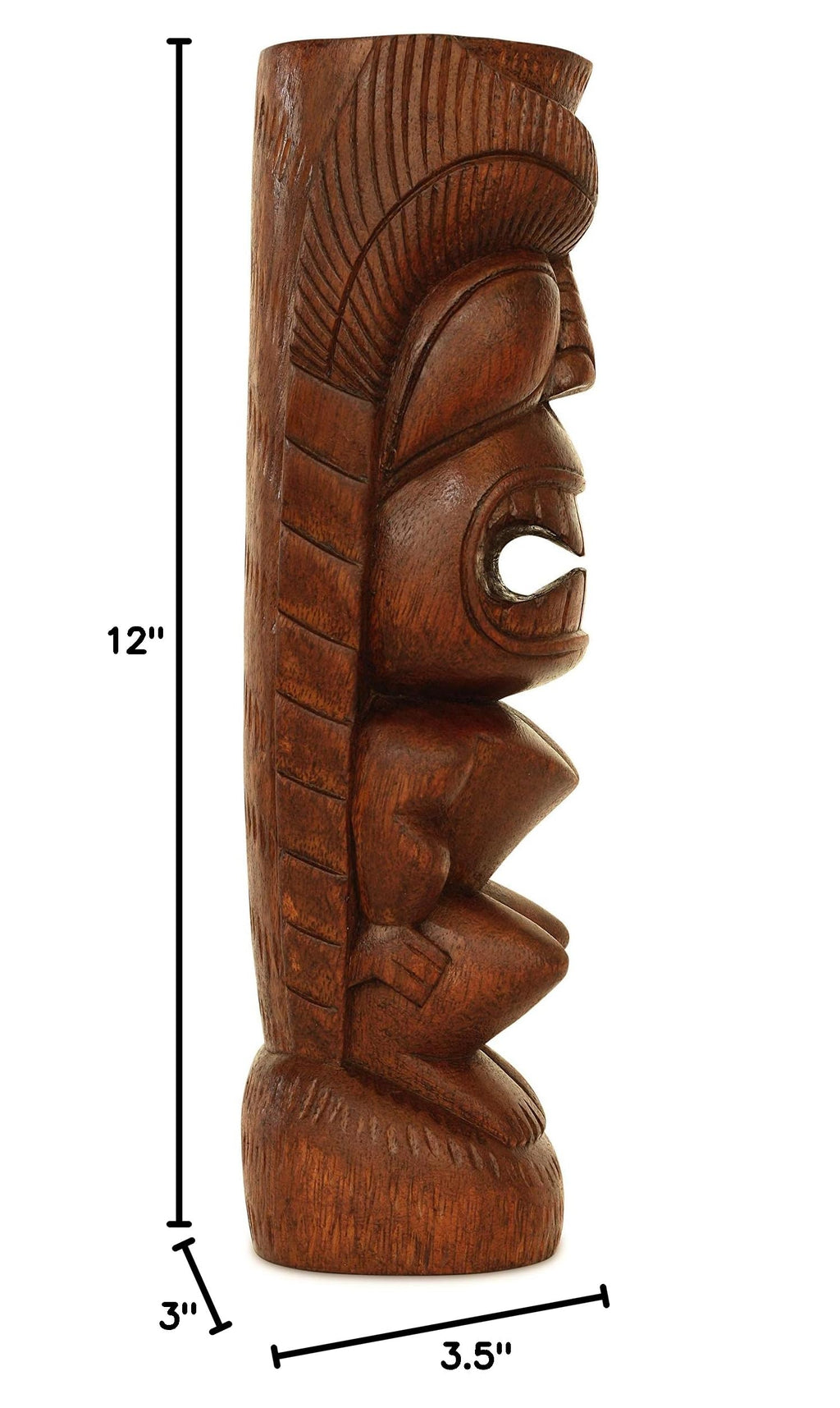 G6 Collection Handmade Wooden Primitive Tattoo Face Tribal Statue Sculpture Tiki