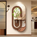 Large Sandstone Wall Art with Glass Vase Design