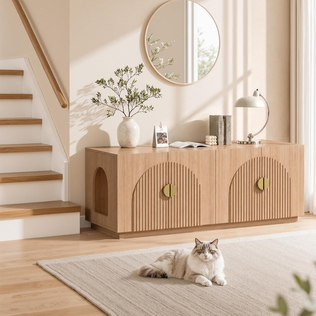 Double Cat Litter Enclosure with Optional Divider