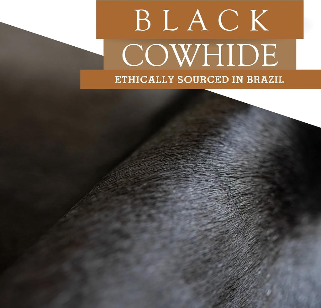 Sunshine Cowhides 100% Genuine Black Cowhide Rug - Luxurious Cow Rug for Bedroom