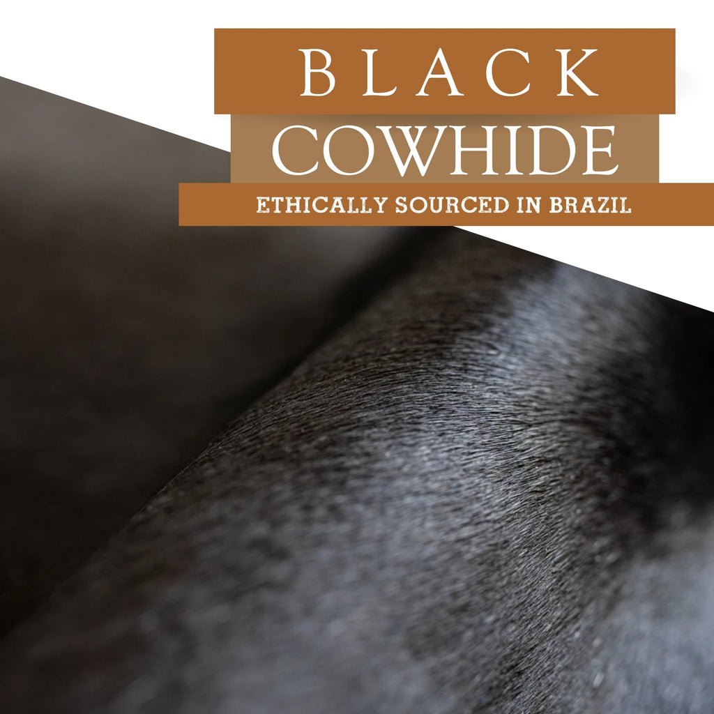 Sunshine Cowhides 100% Genuine Black Cowhide Rug - Luxurious Cow Rug for Bedroom